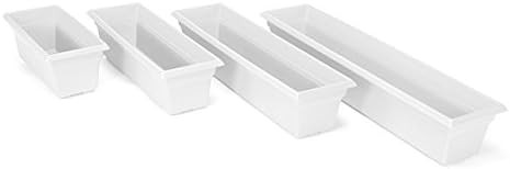 Root & Vessel Countryside Flower Box Planter, White, 30-Inch