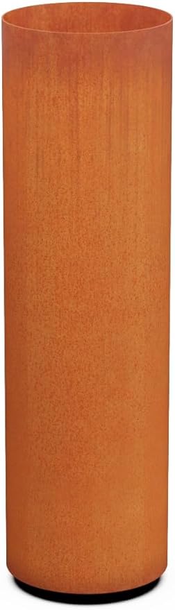 Plantercraft Large Round Planters for Outdoor Plants - 42 Inch Tall Corten Steel Planter - Extra Large Outdoor Planters for Modern Patio, Deck & Entryway | 12" Dia x 42" H