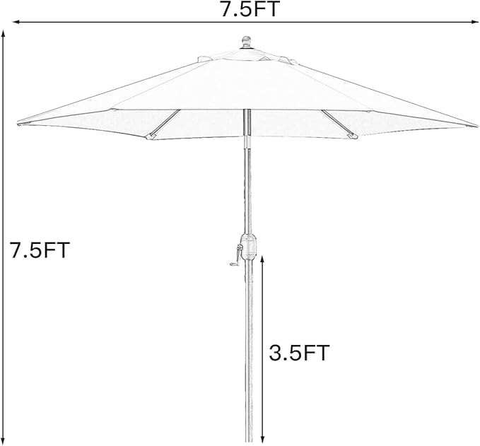 Sunnyglade 7.5' Patio Umbrella Outdoor Table Market Umbrel