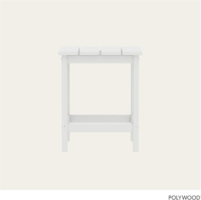 POLYWOOD Long Island 18" Side Table, White