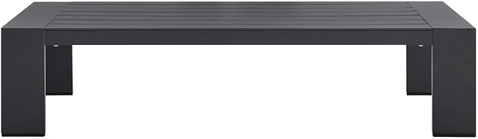 Modway Tahoe Aluminum Outdoor Patio Coffee Table in Gray