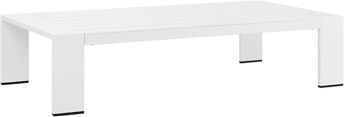 Modway Tahoe Aluminum Outdoor Patio Coffee Table in White