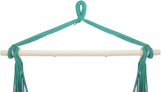 ONCLOUD Hammock Chair Hanging Rope Swing, Load Capacity 550 LBS Macrame Hammock Swing Seat with Two Cushions, Hammock Seat with Portable Steel Spreader Bar for Indoor/Outdoor, Purple Green Stripe