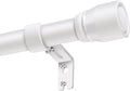 1” Diameter Curtain Rods Itself is 30 to 60 inch 2 Pack Fit 30-54 inch Window with Heavy Duty Adjustable Rod Matte White Splicing Metal Extra Long Curtain Rod for Windows