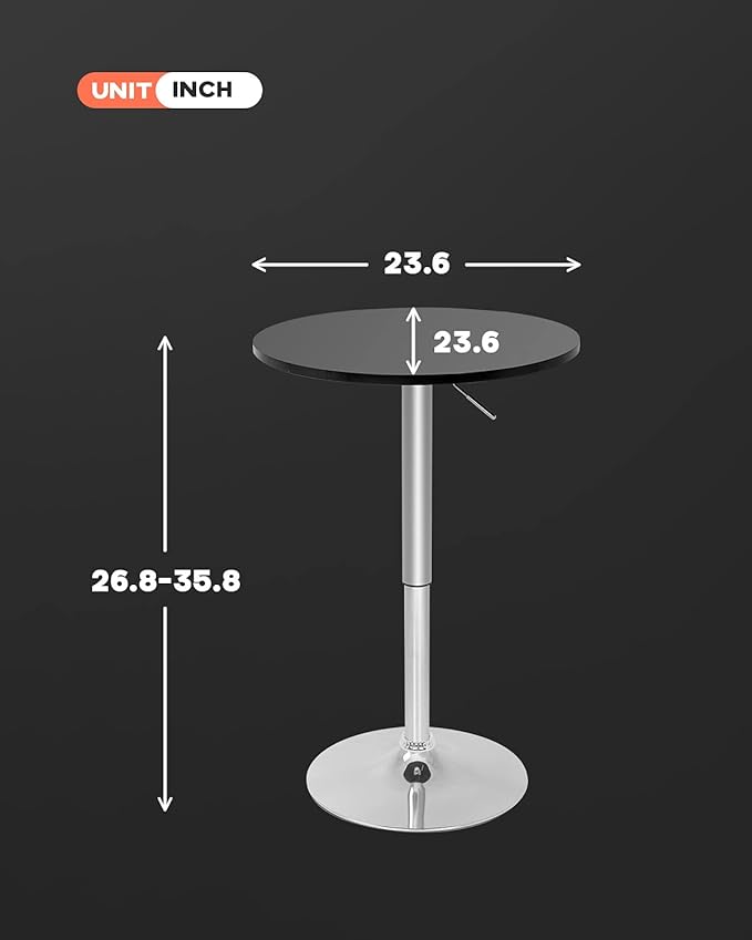 Modern Bar Table Height Adjustable Kitchen Dining Table Round Pub Table Counter Table Bar Top Table Tall Table Hydraulic Dining Room Home Kitchen Table