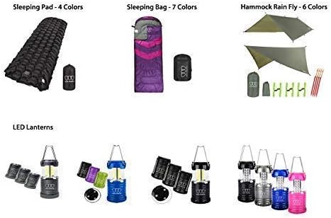 Gold Armour Camping Hammock - XL Double Hammock Portable Hammock Camping Accessories Gear for Outdoor Indoor with Tree Straps, USA Based Brand (Sky Blue and Gray)