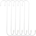 6 Pack 12 inch Extra Large S Hooks White Heavy Duty Plant Hanging Hooks Long S Shaped Extension Hooks for Kitchenware,Utensils,Pergola,Closet,Flower Basket,Garden,Patio,Indoor Outdoor Uses
