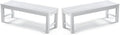 Stoog Outdoor Bench Set of 2, 2-Person Backless Outdoor Benches Weatherproof, Never Rot or Fade, White