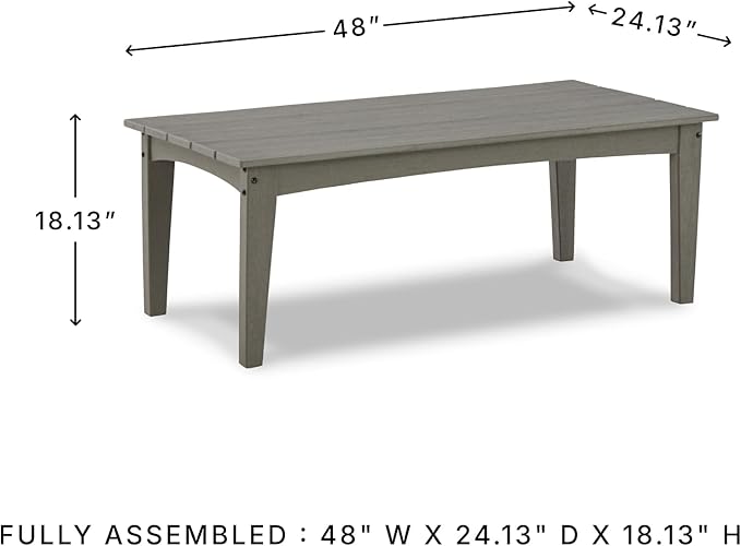 Signature Design by Ashley Visola Outdoor HDPE Patio Cocktail Table, Gray