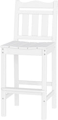 nalone Outdoor Bar Stool, HDPE Tall Adirondack Chair Bar Chair, Weather Resistance Bar Height Chairs for Balcony, Garden, Yard, Backyard (White, Bar Chair)