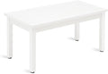 LUE BONA Outdoor Coffee Table Rectangle, HDPS Patio Coffee Tables for Outside, All Weather Patio Coffee Table with Slatted Tabletop for Deck, Garden, Balcony, Indoor or Outdoor Use, White