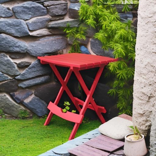 Adams Manufacturing 8500-26-3700 Plastic Quik-Fold® Side Table, Cherry Red