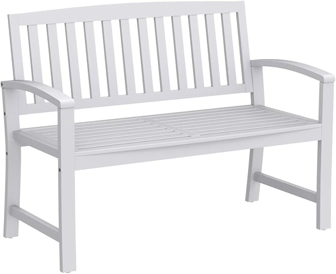 Christopher Knight Home Loja Outdoor Acacia Wood Bench, Pu White