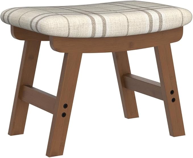 Foot Stools Ottoman, Small Foot Stool Ottoman, and Footstool, Wooden Foot Stool, Sofa Footrest Extra Seating for Living Room Entryway Office