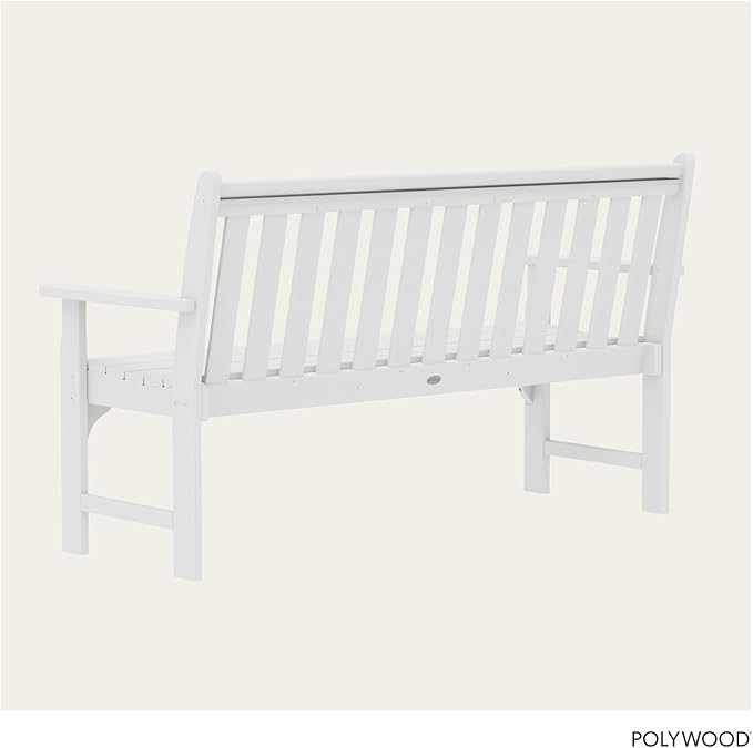 POLYWOOD Vineyard 60" Outdoor Patio Bench, White