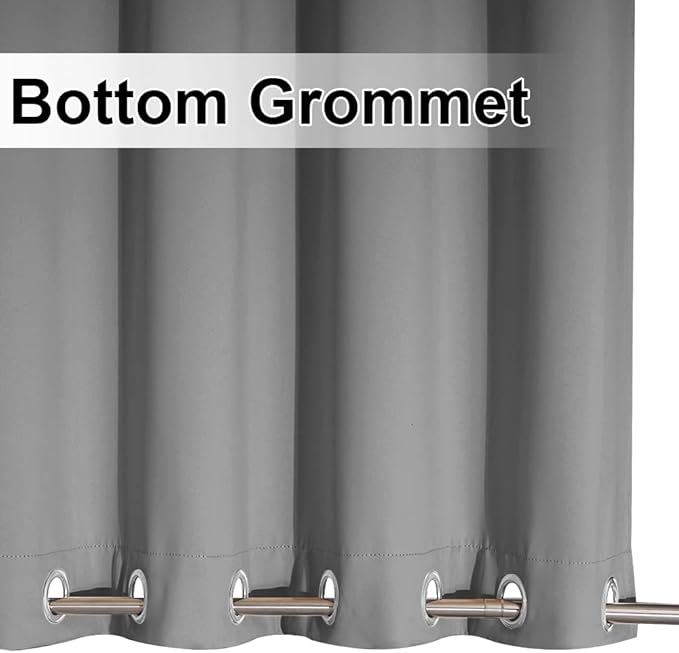 NICETOWN Outdoor Patio Curtains Extra Wide 84 in, Waterproof & Windproof Patio Shades, Rustproof Top and Bottom Grommet Thermal Insulated Drape for Porch/Cabana, Silver Gray, 2 Pieces, W84 x L95