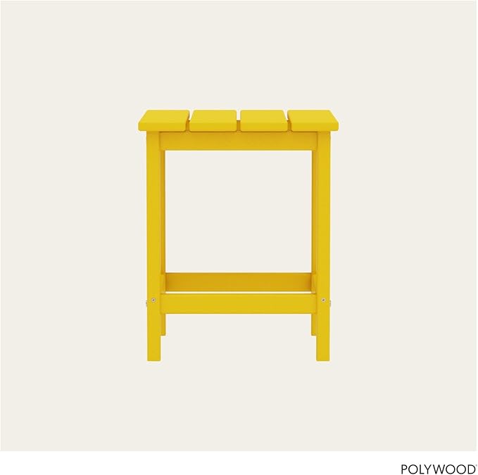 POLYWOOD ECT18LE Long Island 18" Side Table, Lemon