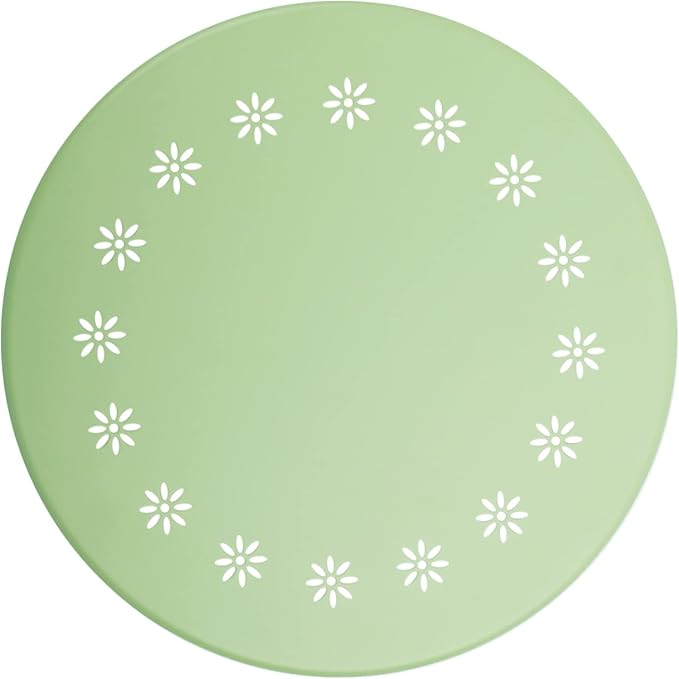 danpinera Outdoor Side Tables with Flower Cut Outs, Weather Resistant Steel Patio Side Table, Small Round Outdoor End Table Metal Side Table for Patio Yard Balcony Garden Green
