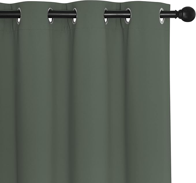 NICETOWN Blackout Drapery Curtain Panel 90 inches Long - Window Treatment Thermal Insulated Grommet Blackout Curtain/Drape for Bedroom Living Room (Dark Mallard, 1 Panel, 46 by 90 inches)
