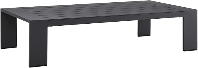 Modway Tahoe Aluminum Outdoor Patio Coffee Table in Gray