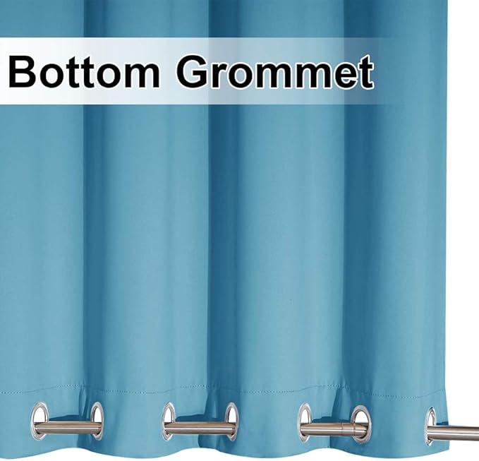 NICETOWN Outdoor Curtain for Patio Extra Long 120" L, Waterproof & Windproof Top and Bottom Rusrproof Grommets Block The Sun & Heat, Privacy Protect for Cabana/Porch, 52" W, 1 Panel, Teal Blue