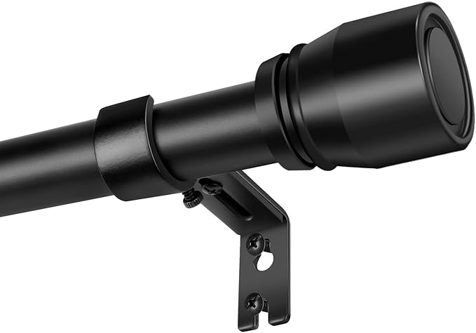 1” Diameter Curtain Rods Itself is 30 to 240 inch 1 Pack Fit 30-234 inch Window with Heavy Duty Adjustable Rod Matte Black Splicing Metal Extra Long Curtain Rod for Windows