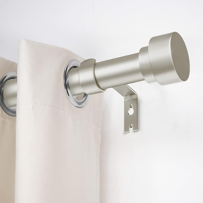 Curtain Rods for Windows 32 to 170, 1 Inch Adjustable Heavy Duty Long Window Outdoor Curtain Rod for Patio, Drapery Rods with Simple End Caps, Size 32"-170", Brushed Nickel