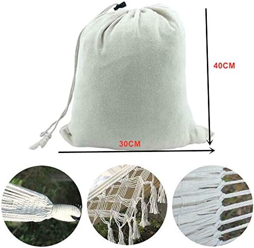 Hammock Brazilian Double Hammocks Soft Comfortable Fabric Cotton Canvas Hanging Portable Two Person Hammock Boho Fringe Large for Adults Backyard Travel