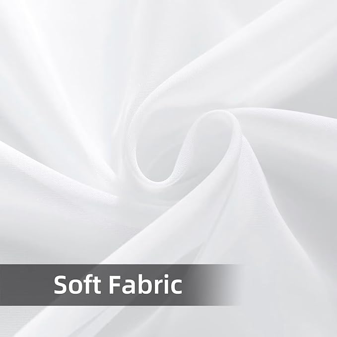 SpaceDresser Waterproof Outdoor Sheer Curtains for Patio - 2 Panels Rod Pocket Indoor Voile Sheer Curtain for Living Room,52W x 120L inch,White