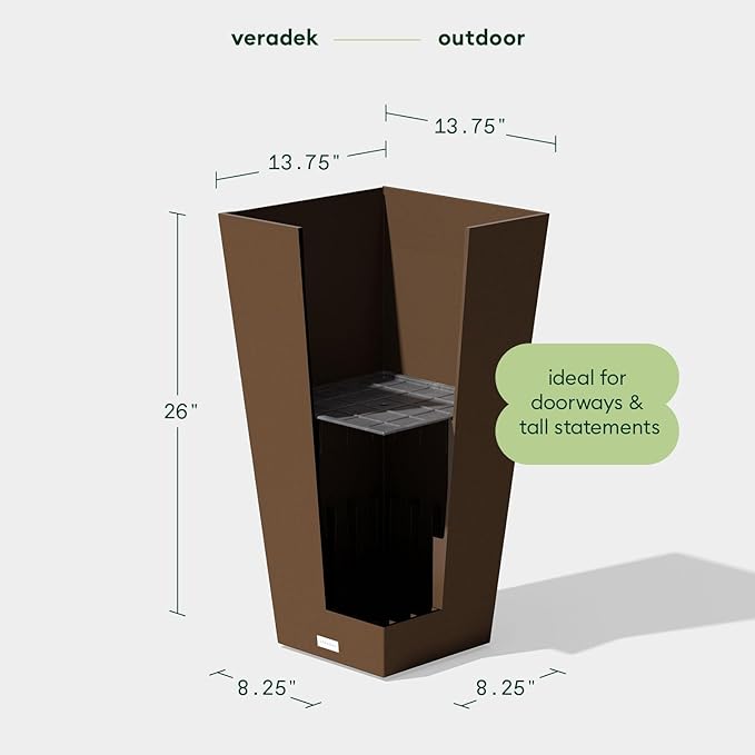 Veradek V-Resin Indoor/Outdoor Taper Planter (26 inch, Espresso)