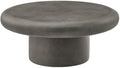 Modway Argos Round Concrete Coffee Table in Gray - Cement Low Coffee Table for Sitting on The Floor - Weather Resistant Stone Patio Coffee Table - Indoor Outdoor 34 Inch Center Table