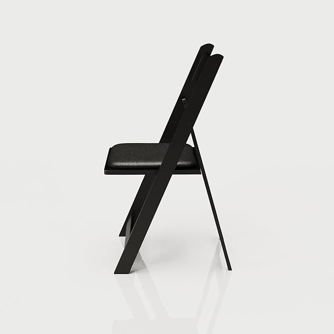 500 Black Resin Stackable Folding Chair - Comfortable Black Foldable Chair - Folding Chairs with Padded Seats - Indoor/Outdoor Folding Chairs for Events - Lightweight Foldable Chairs (500 Pack)