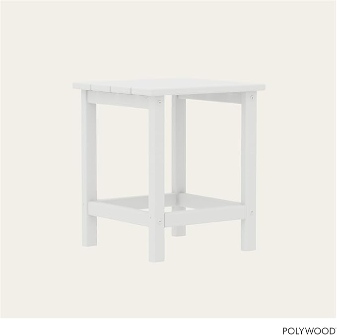 POLYWOOD Long Island 18" Side Table, White