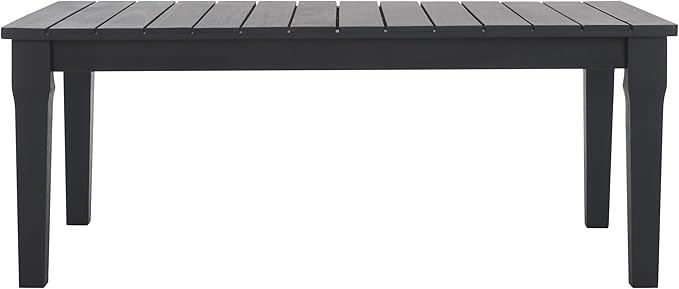 SAFAVIEH Couture Outdoor Collection Martinique Black Solid Wood Patio Coffee Table