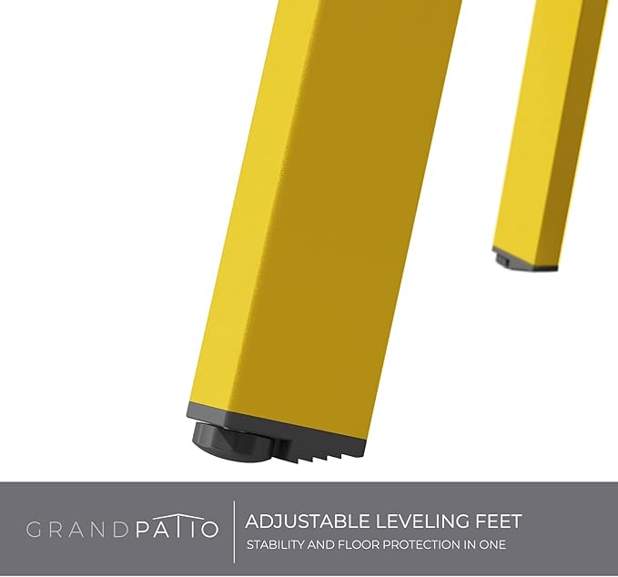 Grand patio Round Patio Coffee Table 2PC Weather Resistant Nesting Tables Including One Large Side Table and One Small End Table, Yellow