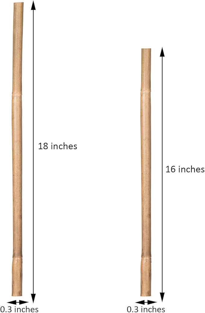 Plant Stakes Natural Garden Bamboo Sticks for Indoor and Outdoor, 20pcs for Tomatoes, Beans, Potted Plants - 18 inches