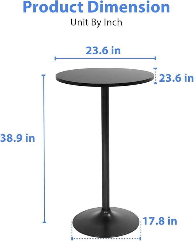 FDW Bistro Pub Table 2 Pack 40 Inch Height Cocktail Table Round Bistro Bar Table for Home and Kitchen Dining