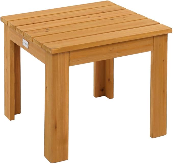 VINGLI Outdoor Wooden Side Table, Square Patio Side Table, Small Outdoor Table for Patio, Backyard, Garden, Poolside, Balcony, Adirondack Conversation End Table (Teak)