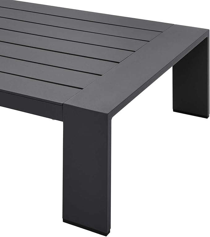 Modway Tahoe Aluminum Outdoor Patio Coffee Table in Gray