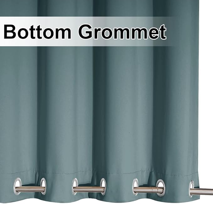 NICETOWN Outdoor Curtains for Patio Waterproof & Windproof 2 Panels, Thermal Insulated Top and Bottom Fixed Rustproof Grommets Light & Cold Block Outdoor Curtains for Pool, W52 x L95, Greyish Blue