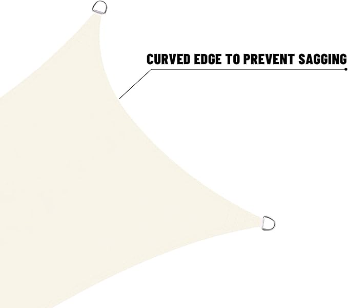 LOVE STORY Right Triangle 12'x12'x17' Waterproof Sun Shade Sail Canopy UV Block for Outdoor Patio Backyard Carport,Cream(We Make Custom Size)
