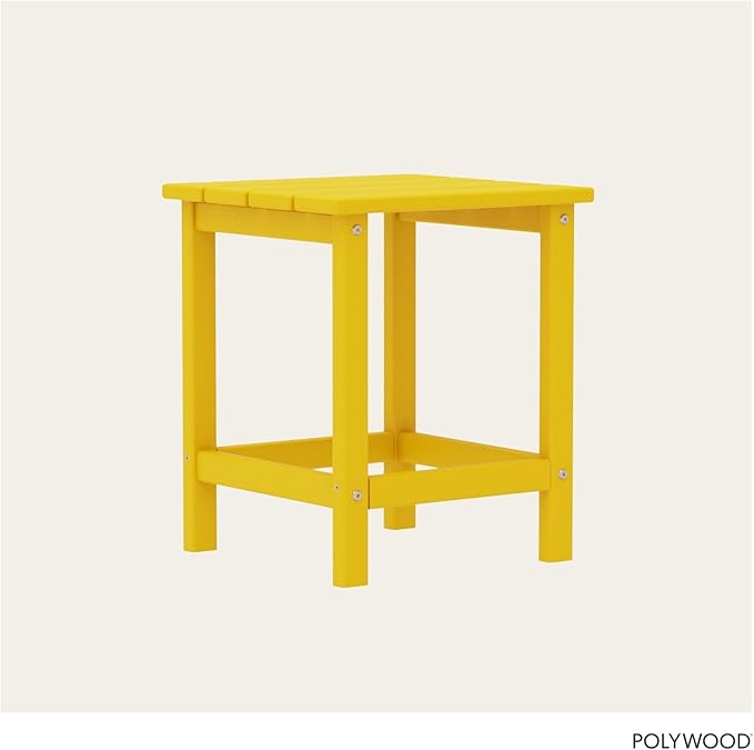 POLYWOOD ECT18LE Long Island 18" Side Table, Lemon