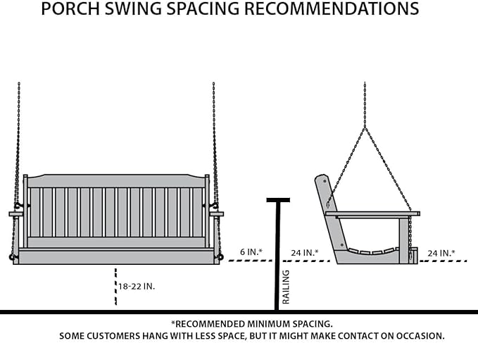 Amish Casual Heavy Duty Mission Treated Porch Swing, 6-Foot, Cedar Stain, 8Ft Chains, Without Cups