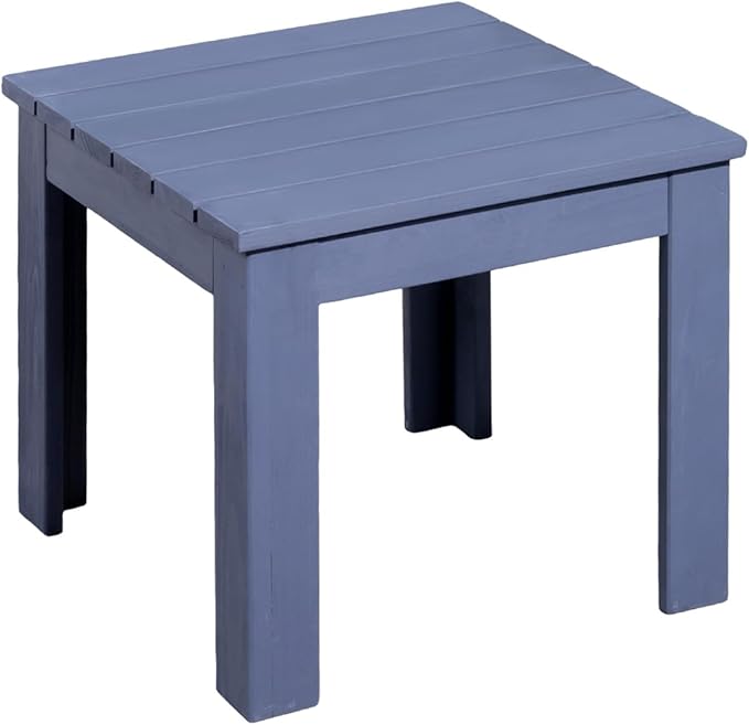 VINGLI Outdoor Wooden Side Table, Square Patio Side Table, Small Outdoor Table for Patio, Backyard, Garden, Poolside, Balcony, Adirondack Conversation End Table (Navy Blue)