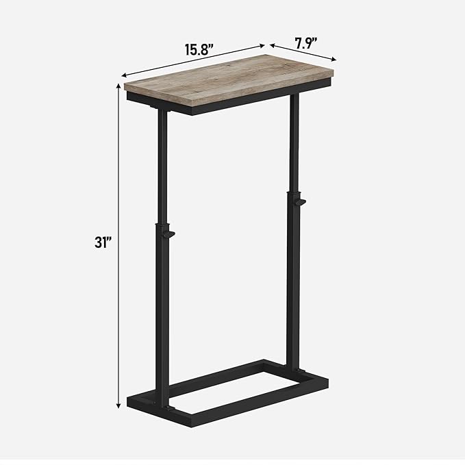 TUTOTAK End Table, Side Table, Tall Couch Table, Sofa Table, Living Room, Bed Room, Greige TB01BG083