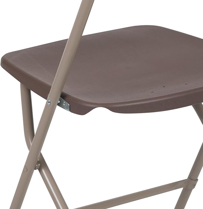 Flash Furniture Hercules Series Plastic Folding Chair - Brown - 6 Pack 650LB Weight Capacity Comfortable Event Chair-Lightweight Folding Chair