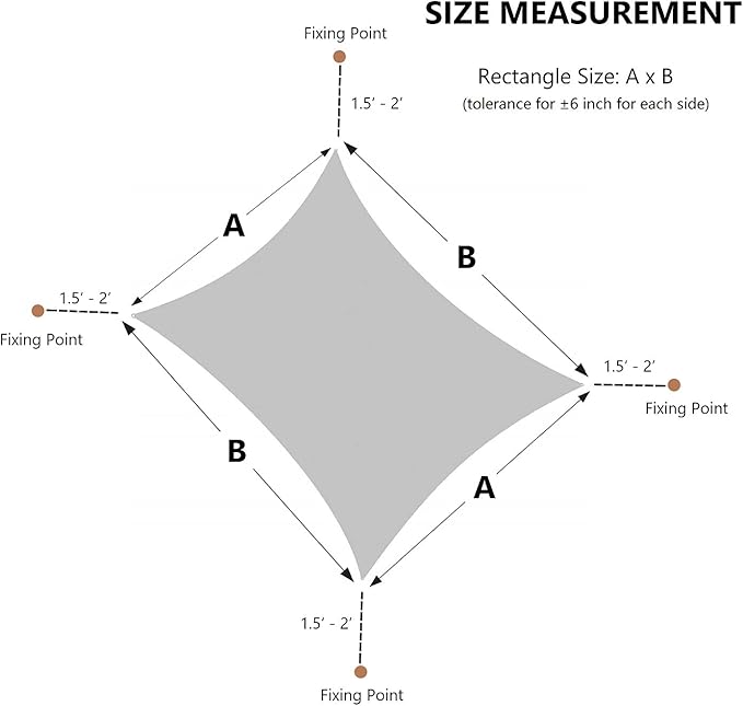 AsterOutdoor Sun Shade Sail Rectangle 8' x 12' UV Block Canopy for Patio Backyard Lawn Garden Outdoor Activities, Sand