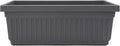 The HC Companies Venetian Window Planter Box w/Drain Plug - Long Planter Box for Windowsills, Balconies & More - Plastic Rectangular Outdoor Planters for Herbs & Flowers (18" Warm Gray, Pack of 1)