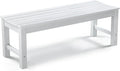 Stoog Outdoor Bench, 2-Person Patio Backless Bench, Outdoor Benches Weatherproof with 800 lbs Weight Capacity, Never Rot or Fade, White