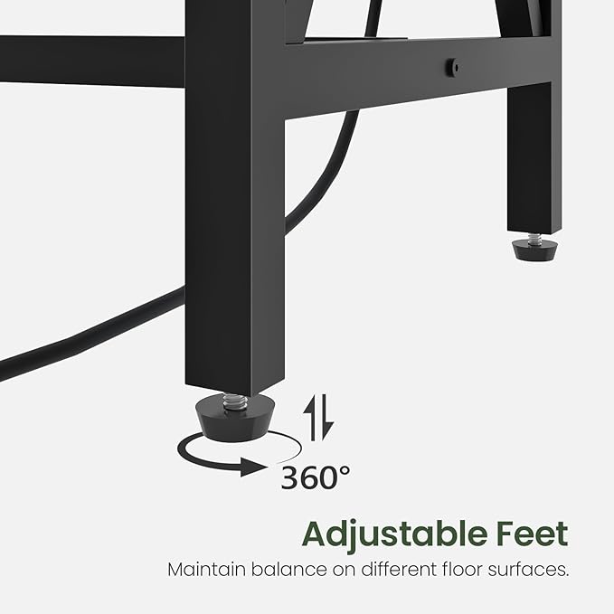 63'' Bar Table, Kitchen Dining Table with Power Outlet and Footrest, Industrial Style, for Pub, Living Room, Rustic Brown and Black TBT07UBF